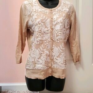 NY & Co Lace Overlay Sweater